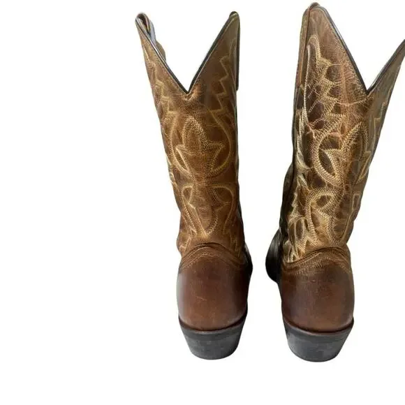 Laredo Birchwood Brown Leather Cowboy Boot Men size 10.5 D - Picture 6 of 10